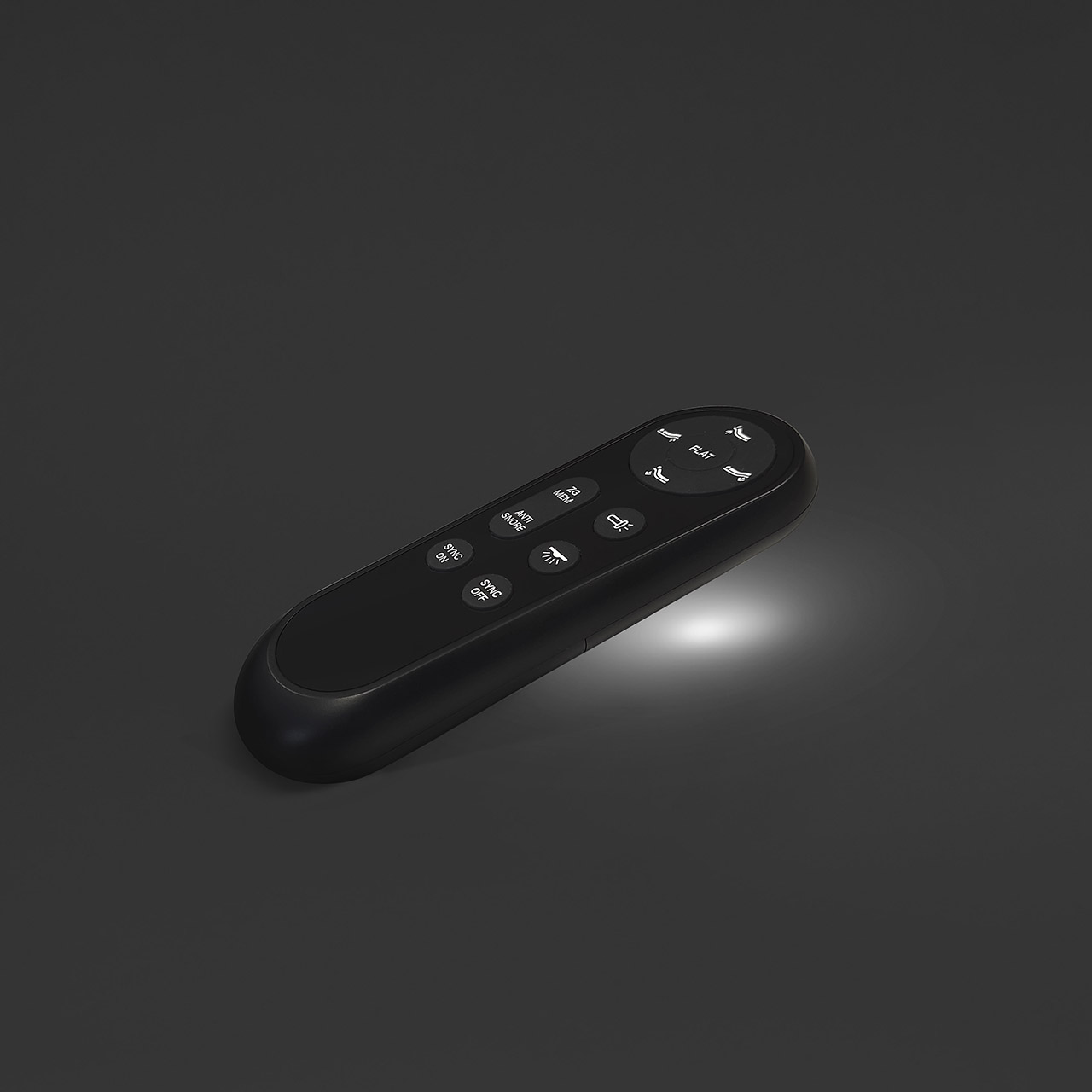 mando inalámbrico retroiluminado con linterna para cama articulada luz cortesía anti-snore